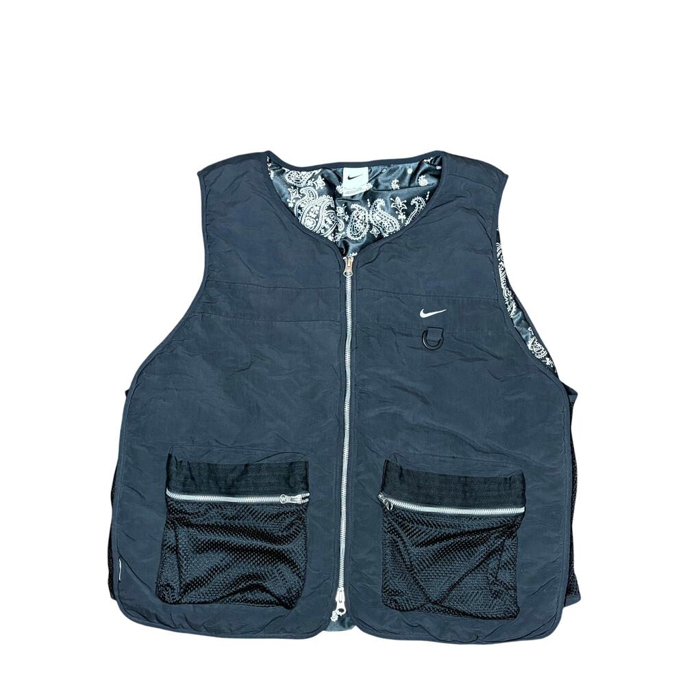 Nike Full-Zip Premium Basketball Vest Mens XL Black Nylon Utility Pockets #19